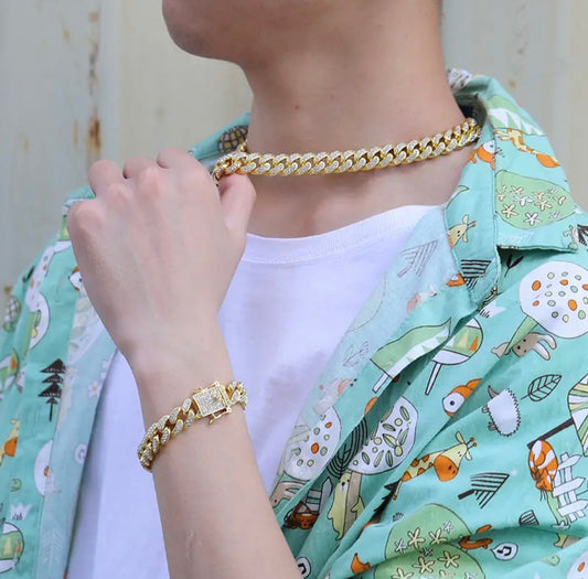 Ice Bling Necklace and Bracelet Set
